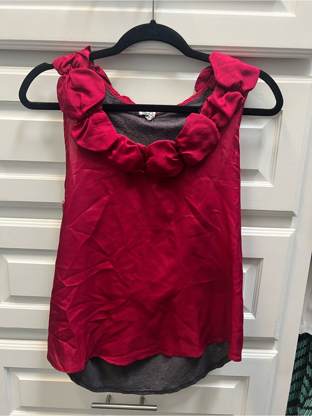 Splendid Fuchsia Floral-Trim Sleeveless Camisole
